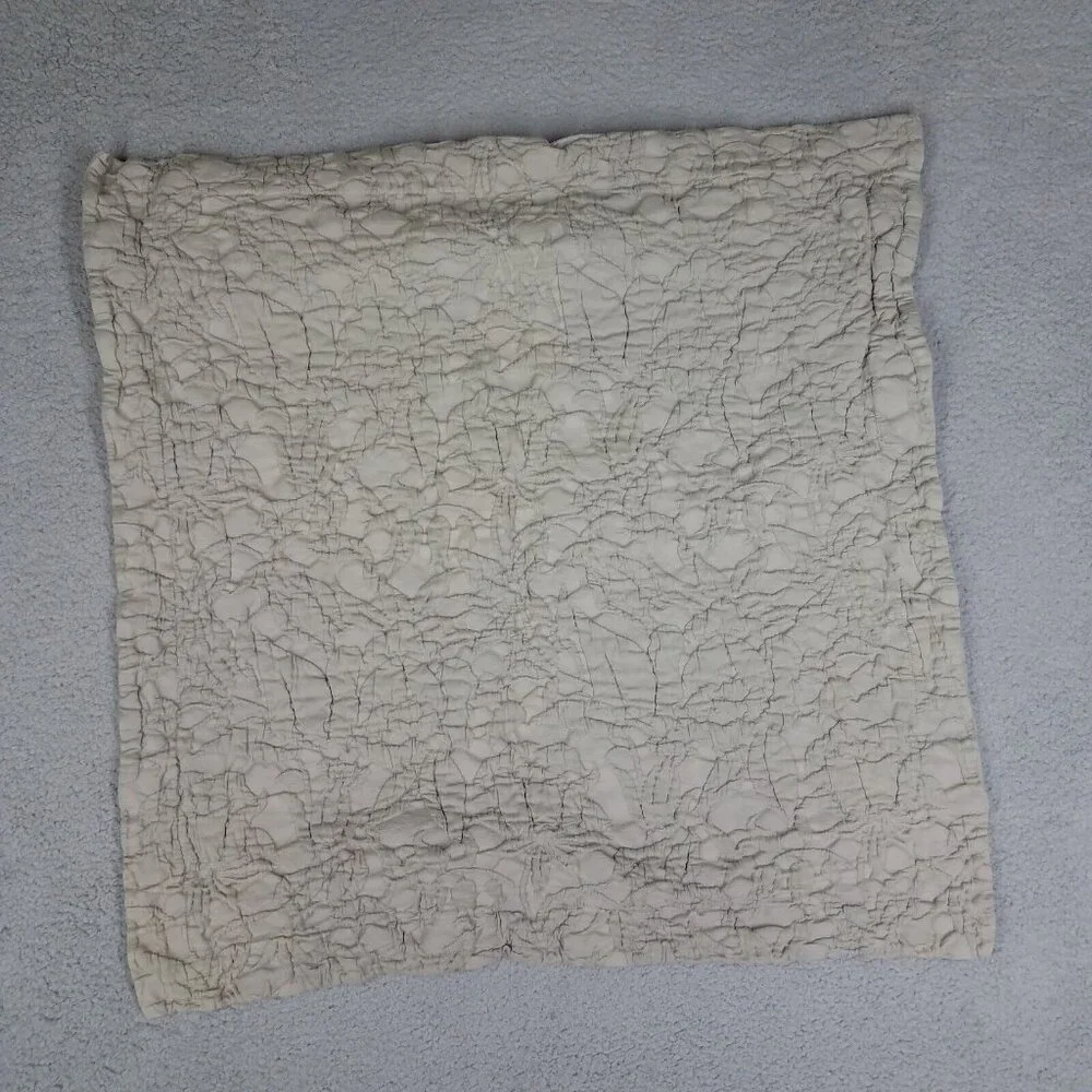 Restoration Hardware Euro Pillow Shams Botanical Matelasse Green Crinkle Heavy